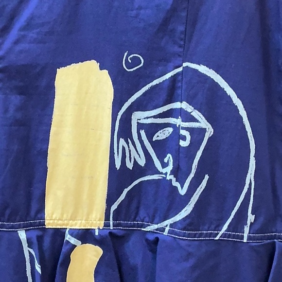 Nicole Miller “Limited Quantities” collection sz 2 4 tiered Dress blue abstract - Picture 4 of 10